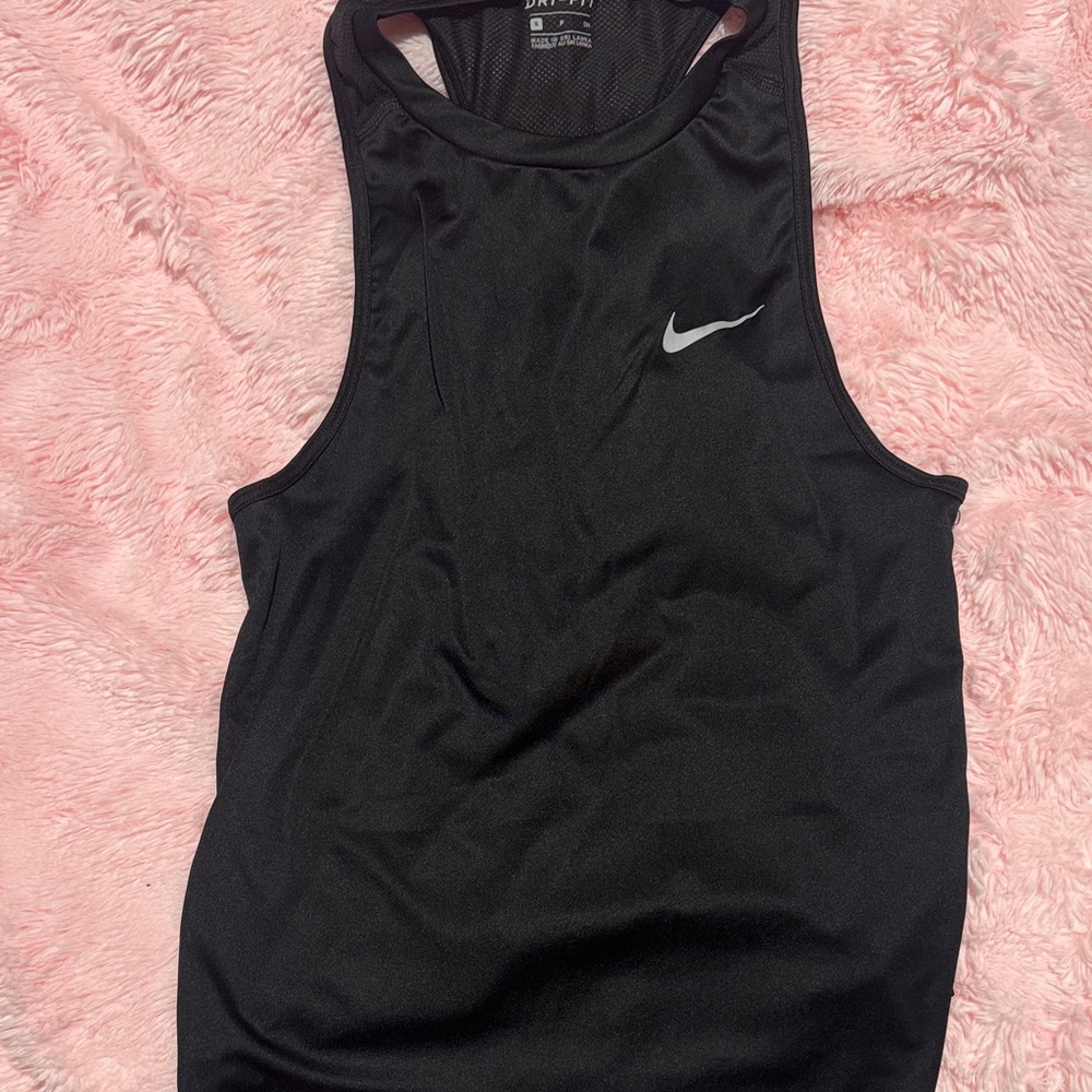 Nike Black Sleeveless Top with White Logo